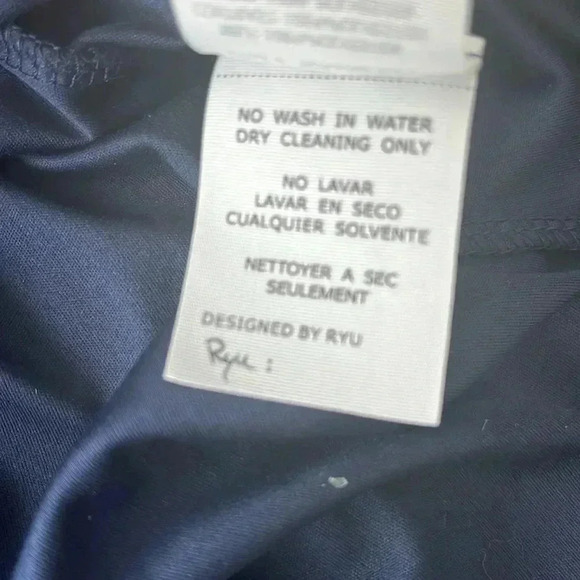 [L]Ryu Anthropologie Polka Dot Navy Blue  Whirled Tour Dress adjustable Neck Tie - Picture 16 of 16